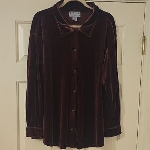 Real Comfort Maroon Velvet Tunic Size Large